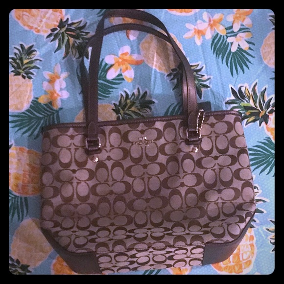 Coach Signature Mini City Zip Tote - Picture 1 of 8